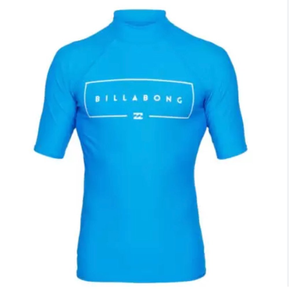 Billabong Boys Union SS Rashguard Size 12 - Royal Blue UPF 50+